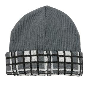 Chapeau tricoté <span class=keywords><strong>à</strong></span> motif <span class=keywords><strong>à</strong></span> carreaux gris et <span class=keywords><strong>noir</strong></span>, logo personnalisé, acrylique, jacquard, <span class=keywords><strong>pompon</strong></span>, <span class=keywords><strong>bonnet</strong></span> d'hiver - Product Image 6