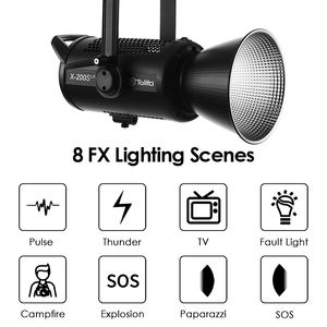 TOLIFO X-200S <span class=keywords><strong>LITE</strong></span> Luz de Vídeo LED 215W 5600K Luz de Estúdio COB para Fotografia e Transmissão ao Vivo - Product Image 4