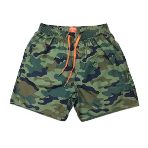 Aanpassen Patroon Logo Print Boardshort Mannen Surfen Board Shorts Streep Strand Voor Mannen Korte Zwembroek