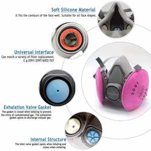 Mascarilla Respiratoria de Media Cara 6200 con Filtro Reemplazable y Protección Química, Cubierta Protectora Desechable con Tira de Alta Visibilidad - Product Image 4