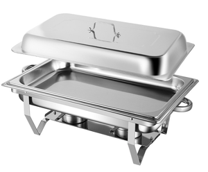 Chauffe-Plat Professionnel en Acier Inoxydable 11L à Alcool pour Hôtels et Restaurants, Plat de Présentation Chafing Dish pour Buffets et Événements, Argent – Vente Directe Usine - Product Image 2