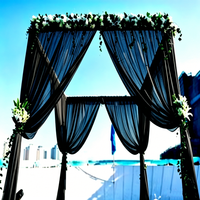 Supports de toile de fond en aluminium 12ft*12ft et 10ft*10ft avec rideau LED pour décorations de mariages et salons professionnels