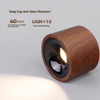 Petit tube lumineux LED décoratif moderne en bois de noyer Plafonnier Plafonnier Luminaire de plafond Haute efficacité Spot de cuisine