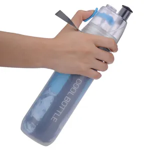 Bisiklet su şişeleri soğuk depolama çift katlı sprey spor bisiklet şişeleri kullanışlı taşınabilir plastik su şişeleri bisiklet ekipmanları