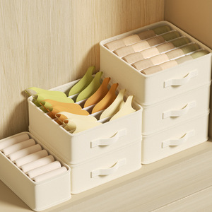 Clothing Organizer Storage <b>Box</b> Rectangular <b>Foldable</b> Stackable With Compartments For Bras Socks Drawer Style Wardrobe Organizer - Product Image 4