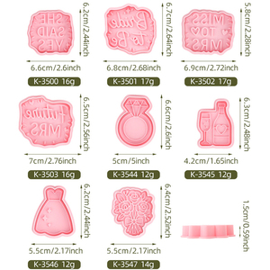 Moule à biscuits en plastique série mariage, forme de bague <span class=keywords><strong>diamant</strong></span>, dessin animé 3D, écologique, <span class=keywords><strong>emporte</strong></span>-pièce à biscuits imprimé mariage - Product Image 6