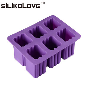 Moule à savon rectangulaire à 6 cavités en silicone antiadhésif LFGB Platinum sans BPA, fabriqué à la main par MUYULINS Factory - Product Image 2