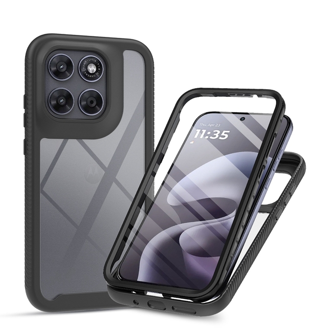 Screen Protector Full Heavy Duty Protection Shockproof Anti-Scratched Rugged Case for Motorola Moto G67 / G77 Cover