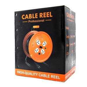 สายไฟม้วนเก็บได้แบบแมนนวล <span class=keywords><strong>100F</strong></span> Heavy Duty 12AWG SJTOW พร้อมสายต่อพ่วง 100 ฟุต พร้อมเบรกเกอร์ในตัว - Product Image 6