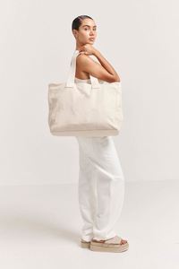 LILALILA Custom Logo <b>Extra</b> <b>Large</b> Heavy Duty Organic Canvas Tote Bag With Bottom Gusset - Product Image 3