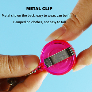 Biểu Tượng Tùy Chỉnh Colourful 32Mm Vòng Hình ID Thẻ Tên <span class=keywords><strong>Clip</strong></span> Keychain Nhựa Có Thể Thu Vào Huy Hiệu Con Lăn Reel Chủ Với Trở Lại <span class=keywords><strong>Clip</strong></span> - Product Image 6