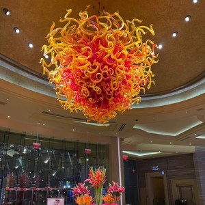 Lustre d'<span class=keywords><strong>Hôtel</strong></span> Casino Intérieur Plafond <span class=keywords><strong>Atlantique</strong></span> Décor Art Lustre Glaçure Colorée Verre Soufflé à la Main les Quatre Saisons 50 Bleu - Product Image 3