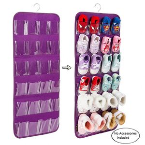 12 Pairs of Baby Shoes Boys Girl, Hanging Felt Over the Door Shoes Organizer with <b>Hanger</b> - Product Image 6
