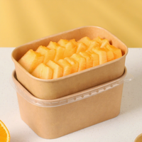 Boîte en papier kraft recyclable, résistante aux micro-ondes, imperméable, couleur personnalisée, forme rectangulaire, boîte à lunch pour supermarchés, bonbons, pâtisseries