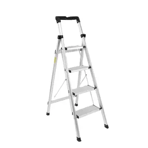 China Supplier Aluminum Ladders Household Step Ladder Folding Multi-use Aluminium Ladder Wide Steps