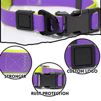 Collier pour animaux de compagnie en PVC imperméable à deux tons en nid d'abeille NOVIPET 360 °   Ensemble de promenade pour chien avec boucle rotative robuste, collier et laisse