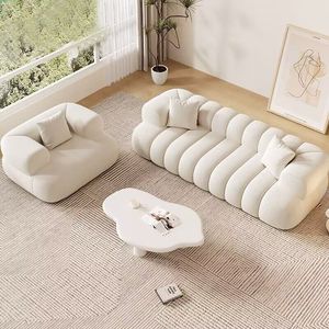 Sofa panjang krim beludru putih, dapat dilipat Modular ramah lingkungan untuk apartemen ruang tamu kamar tidur & Hotel - Product Image 2