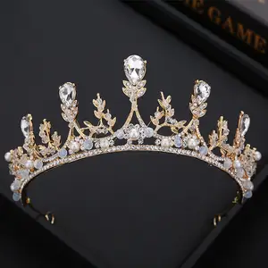 Di alta qualità oro di cristallo del rhinestone corona di capelli da sposa di cerimonia nuziale della fascia diademi accessori