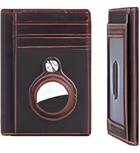 Compact Slim Leather Wallet for <b>Tag</b> RFID Blocking Front Pocket Card Holder Travel Mini Wallet - Product Image 1