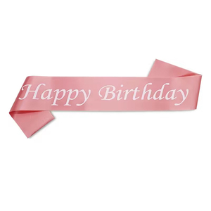 Hstyle Sash d'anniversaire en tissu doux imprimé à l'encre, ceinture de cérémonie, fournitures et cadeaux de fête, sash d'épaule Joyeux Anniversaire - Product Image 5