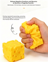 Jouet anti-stress en forme de cube de fromage en PU, à presser et à manipuler pour soulager l'anxiété, pour enfants et adultes, utilisation au bureau
