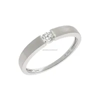 Perhiasan Emas Murni 18K Emas Putih Padat Cincin Berlian Asli Cincin Jari Pernikahan Kualitas Baik Desain Kustom