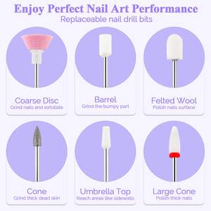 Ponceuse à ongles électrique portable sans fil, polisseuse de précision rechargeable pour soins des ongles à domicile et en salon - Product Image 6