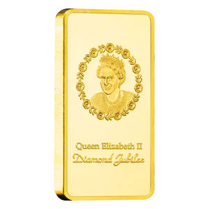 ของที่ระลึกพระราชินีเอลิซาเบธที่ 2 แห่งสหราชอาณาจักร แท่งทองคำ ของสะสม เหรียญที่ระลึกชุบทอง - Product Image 6
