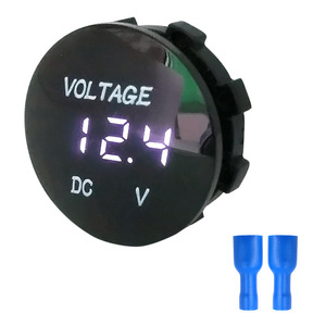 โวลต์มิเตอร์ดีซี 0-30V จอแสดงผล LED เฟสเดียวสำหรับการทดสอบแรงดันไฟฟ้าของรถจักรยานยนต์รถยนต์เรือ - Product Image 1