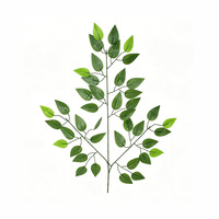 Plantes décoratives en plastique recyclables et ignifuges, feuillage suspendu au plafond, feuilles vertes artificielles, plante d'intérieur synthétique, ficus, ruscus synthétique
