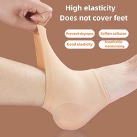 Chaussettes de soin hydratantes ventilées sans orteils pour les soins des pieds, traitement des talons fendillés, des pieds secs et des callosités