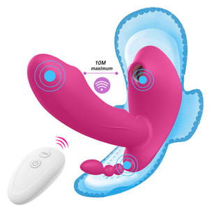 Control remoto 3 en 1 con cabezal de dildo, bolas anales y vibrador de succión portátil - Product Image 4