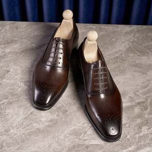 Chaussures fermées pour hommes de haute qualité, faites à la main, en cuir véritable, style Oxford britannique, résistantes à l'usure, respirantes, chaussures habillées pour affaires - Product Image 3