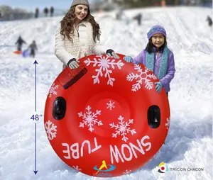Opblaasbare Winter Sport Skiën Ring Sneeuw Slee Speelgoed Blauw Opblaasbare Ski Cirkel Sneeuw Buis Voor Kids Volwassenen