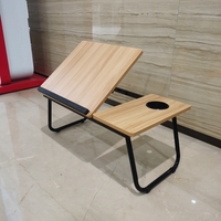 Table d'ordinateur portable de plateau de lit de service de petit déjeuner portatif réglable avec l'inclinaison