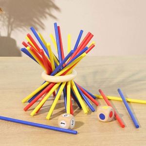 Jeu de société familial amusant pour améliorer la coordination, la concentration, la patience et l'équilibre – Jouets en bois en forme de bâtonnets - Product Image 3