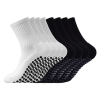 Chaussettes de sport épaisses en tricot avec grip, antidérapantes et rembourrées pour le football, pour hommes et femmes, chaussettes de sport athlétiques, chaussettes antidérapantes pour la barre et l'hôpital, grandes, noires, taille 2