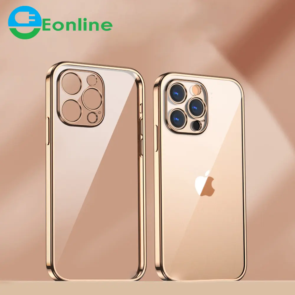 EONLINE Luxus transparente diamant gehärtete Glas hülle für iPhone 13 12 Pro Max Mini weiche Silikon Stoßstange stoßfest klar