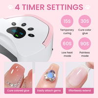 Lampe à ongles UV LED sans fil rechargeable avec logo personnalisé, temps de charge de 4 heures, 96W, séchage rapide, durcissement du vernis gel, utilisation à domicile, portable