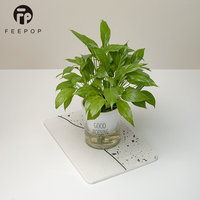 Feepop Plateau multifonctionnel contemporain rectangulaire en diatomite écologique de 9 mm d'épaisseur, absorbant l'eau et le savon, pour salle de bain et évier de cuisine