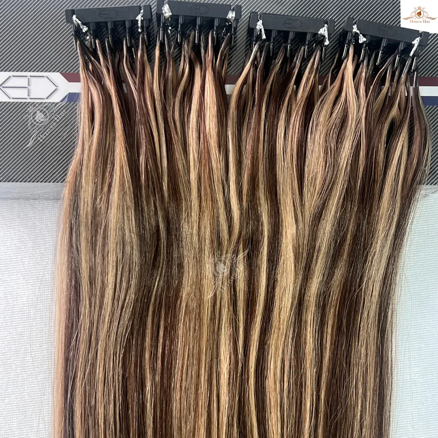 Herrera Balayage 6D capelli umani 5 file connettore di seconda generazione Extensiones Cabello Humano naturale vergine 6D extension per capelli