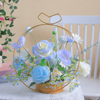 Décoration florale artificielle haut de gamme de luxe léger pour salon, table et mariage