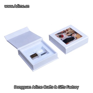 Tùy Chỉnh Tem logo màu Đen Linen đám cưới USB Flash Drive bao bì hộp lưu trữ - Product Image 2