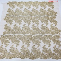 Tissu de Broderie en Cordon Prix Usine, Tulle à Paillettes, Dentelle Guipure Brodé, Tissu en Dentelle Randa