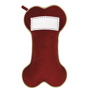 Calcetín Navideño Personalizado con Forma de Hueso para Perro, Tela Roja de Arpillera, Nombre Personalizado, Decoración Navideña para Chimenea, Venta al por Mayor - Product Image 3