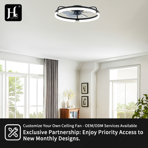 Ventilateur de plafond intelligent LED de 19,7 pouces avec lumière LED pour la lecture, rotatif, pour salon, maison, avec télécommande - Product Image 5
