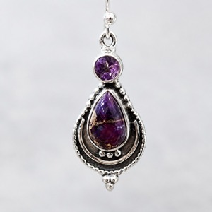 Orecchini pendenti vintage a goccia d'acqua viola per donna, orecchini personalizzati per feste e uso quotidiano - Product Image 6
