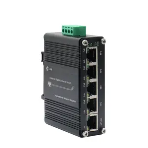 Mini 5 Port Industrial PoE Ethernet Switch 4 Ports 10/100/1000T 802.3at zu 1 Port Uplink RJ45 DIN Schieneninstallation