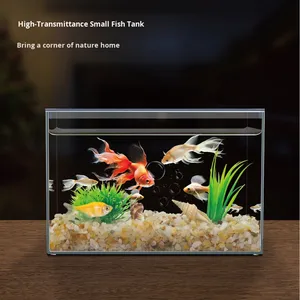 Aquarium van acryl met hoge helderheid - glazen look met deksel, voor goudvis, <span class=keywords><strong>betta</strong></span> en kleine vissen - Product Image 2