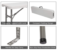 Banc de jardin pliable en plastique blanc, nouveau design, prix compétitif